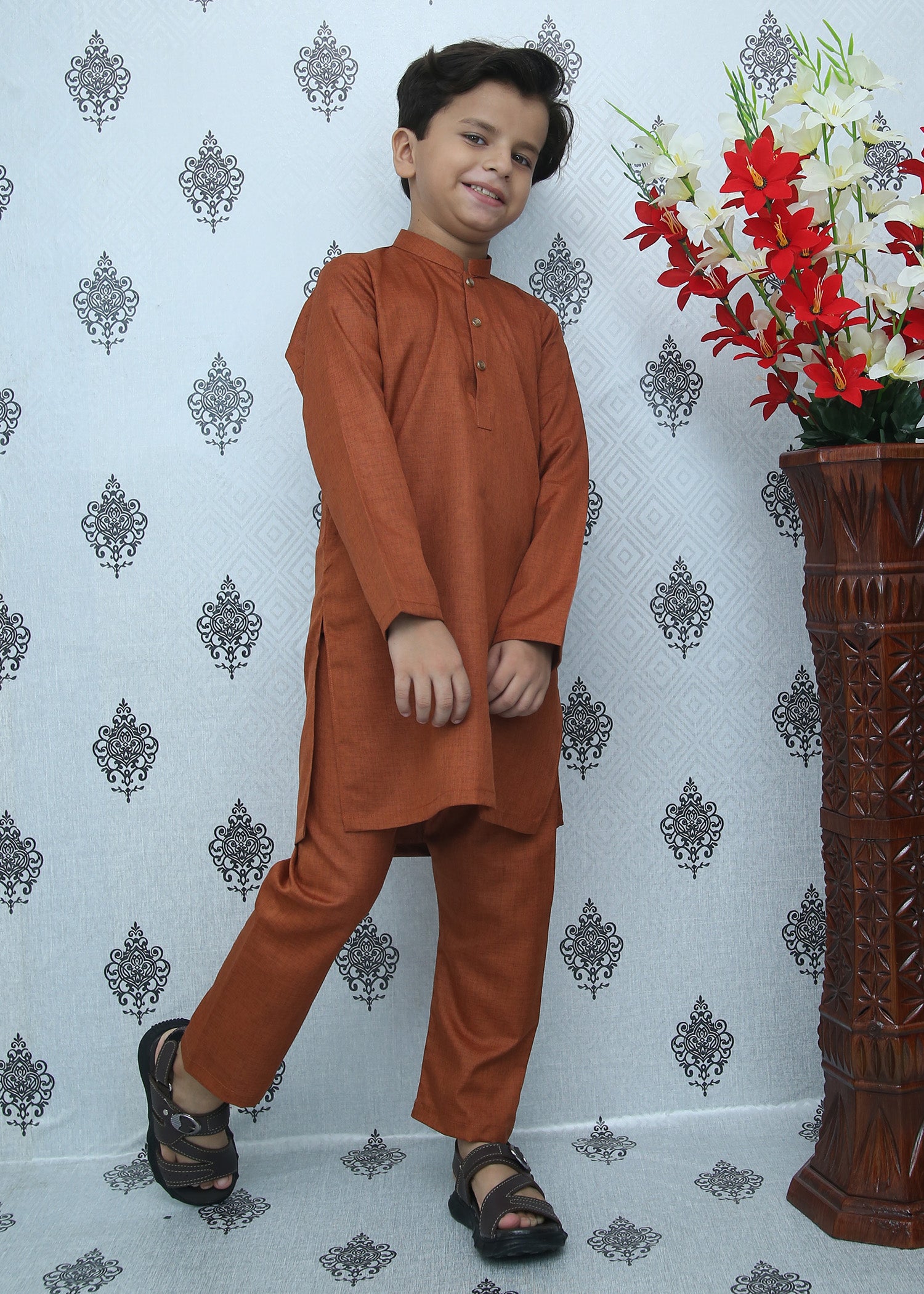 Rust Kurta Pajama MKP-054 - wearmani