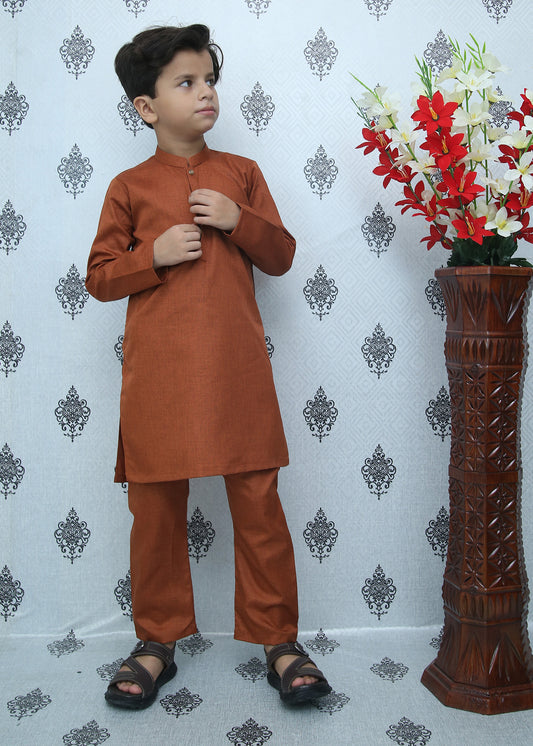 Rust Kurta Pajama MKP-054 - wearmani