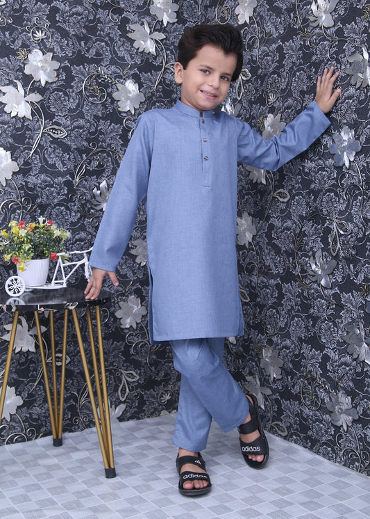 Blue Boys Kurta Trouser - wearmani