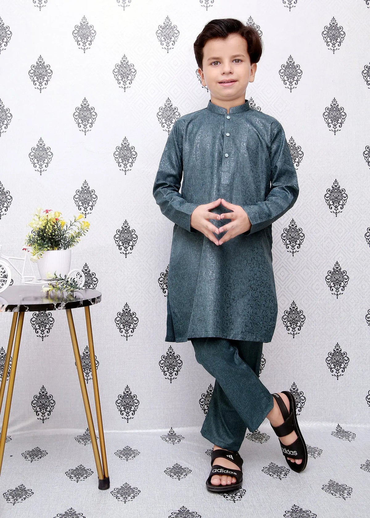 Teal Blue Boys Kurta Trouser MKP-41 - wearmani