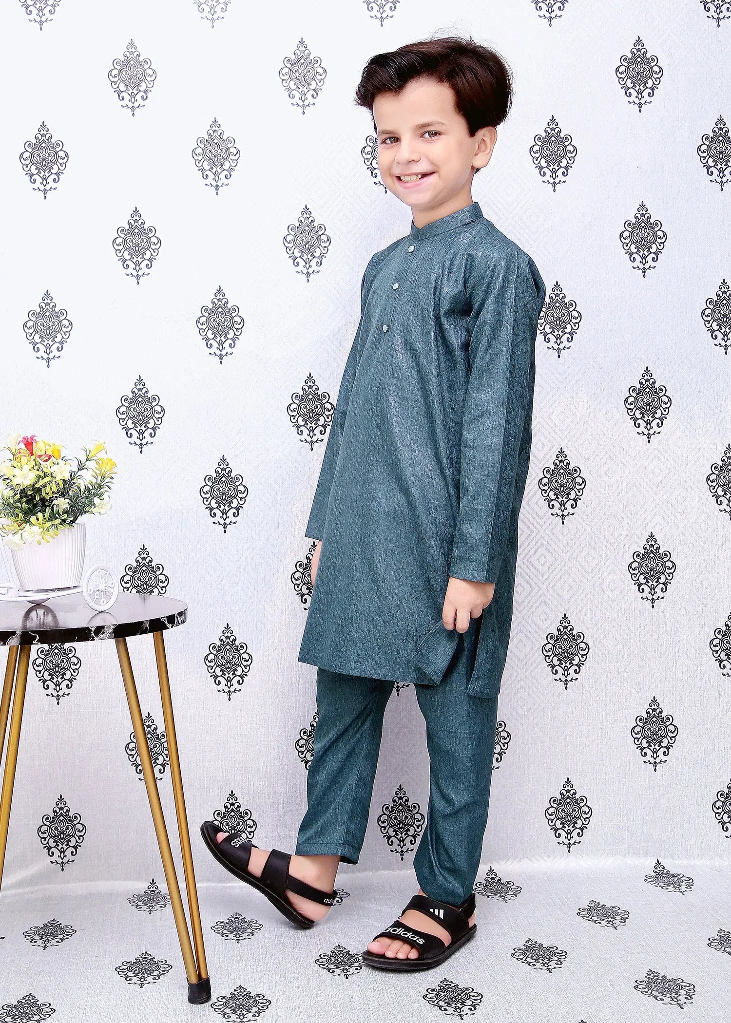 Teal Blue Boys Kurta Trouser MKP-41 - wearmani