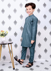 Teal Blue Boys Kurta Trouser MKP-41 - wearmani