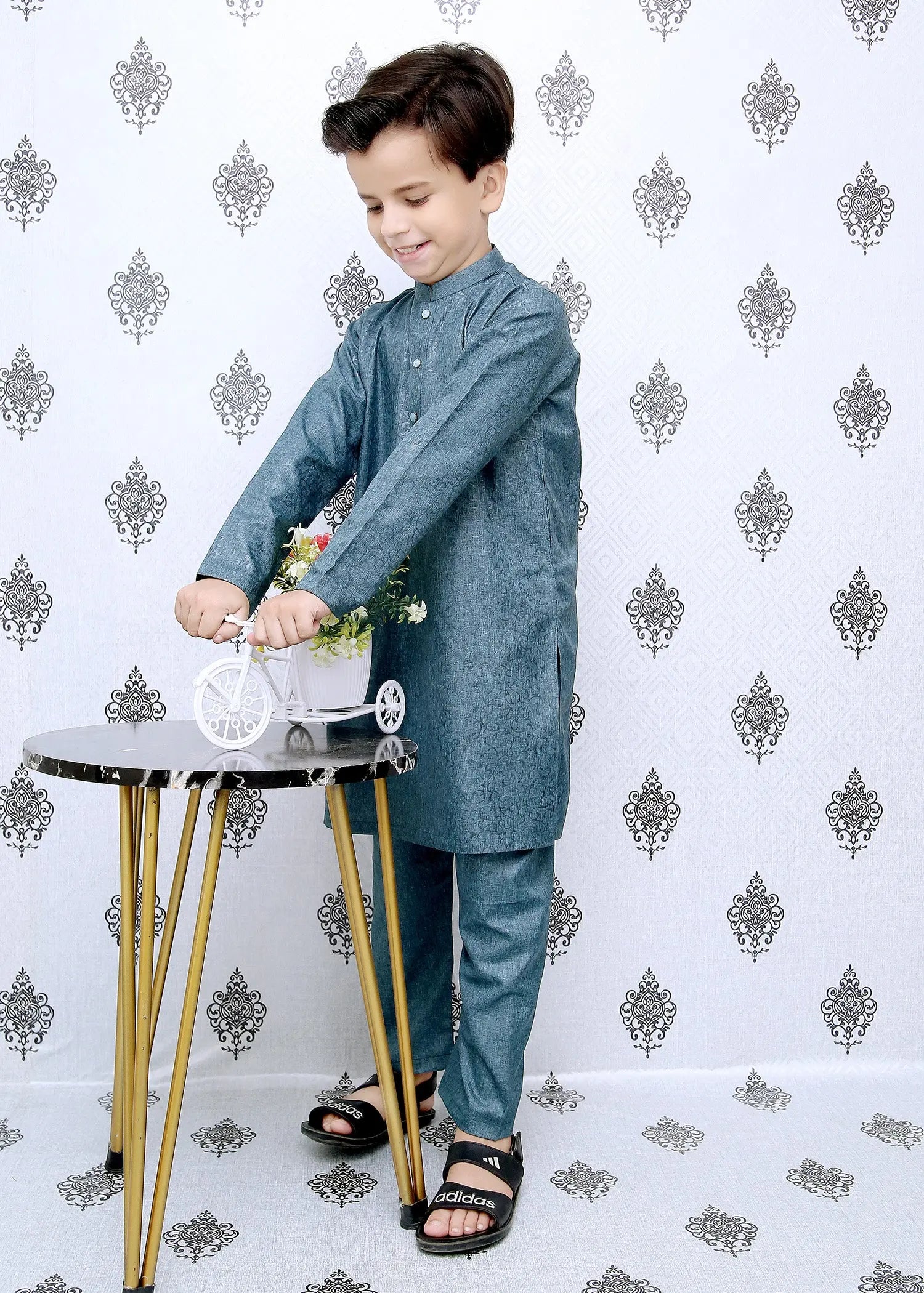 Teal Blue Boys Kurta Trouser MKP-41 - wearmani