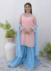 PEACH CHIFFON GHARARA