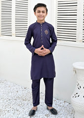 PURPLE BLENDED KURTA PAJAMA -  Pakistani Festive Kids Collection